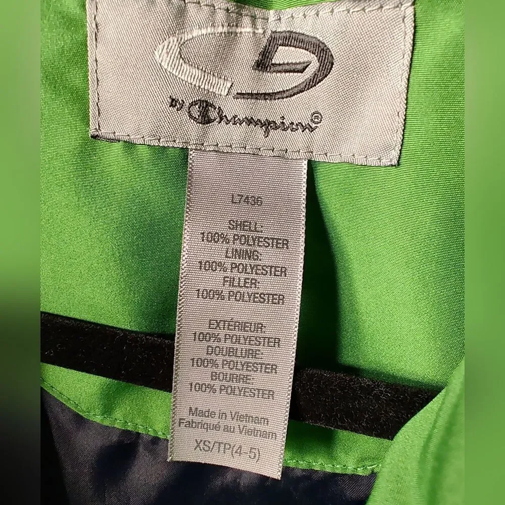 Sz 4/5 Champion C9 Youth Green and Navy Winter /Ski Jacket / Coat NWOT